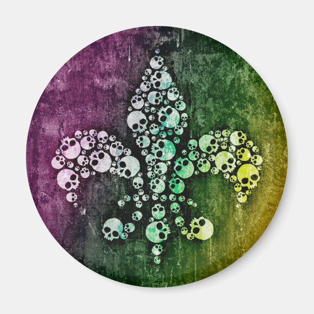 Imán Skull Fleur De Lis (Frente)