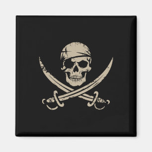 Imán Skull Pirata Y Crossbone Skeleteen Halloween Para