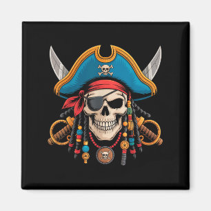 Imán Skull Pirata Y Crossbone Skeleteen Halloween Para
