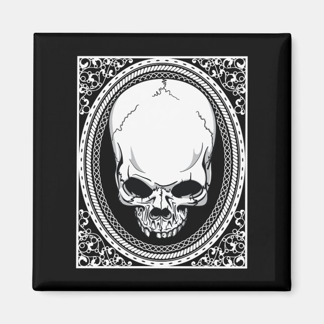 Imán Skull ~ Skeleton Skulls Gothic Black (Frente)