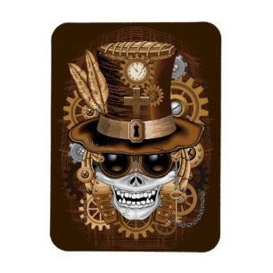 Imán Skull Steampunk Voodoo Retro Machine