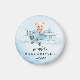 Imán Sky Adventure Cute Teddy Bea Baby Shower Favor