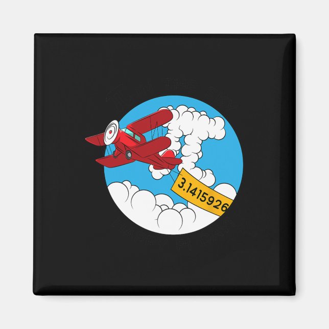 Imán Sky Airplane Funny Maths Nerthday Gift Pi Day (Frente)