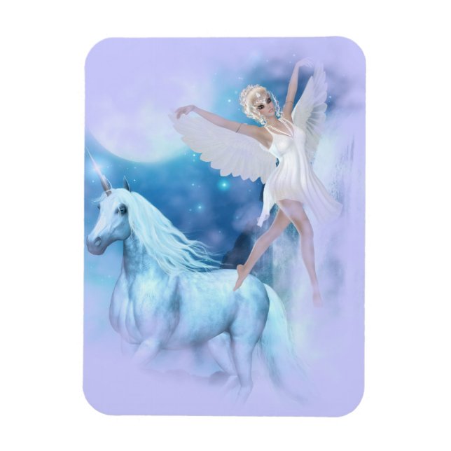 Imán Sky Faerie Aspárrs y Unicorn Vignette (Vertical)