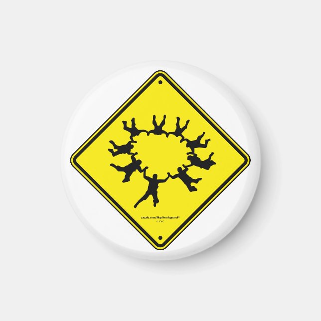 Imán Skydivers Rótulo de precaución (Frente)