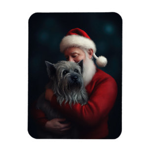 Imán Skye Terrier Con Navidades festivos de Santa Claus