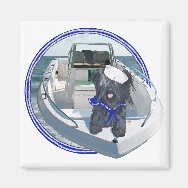 Imán Skye Terrier en el barco (Frente)