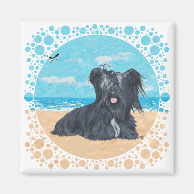 Imán Skye Terrier en la Playa (Frente)