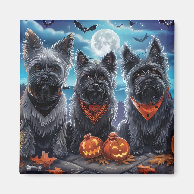 Imán Skye Terrier Halloween Espeluznante  (Frente)