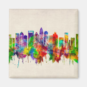 Imán Skyline de Charlotte Carolina del Norte