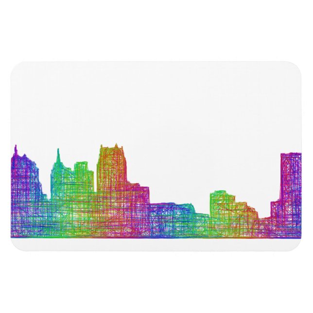 Imán Skyline de Detroit (Horizontal)