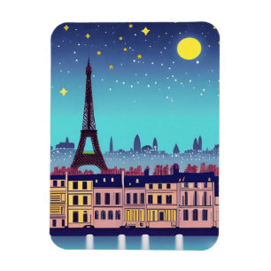 Imán Skyline de fantasía de París bajo las estrellas