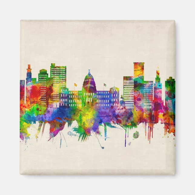 Imán Skyline de Jackson Mississippi (Frente)