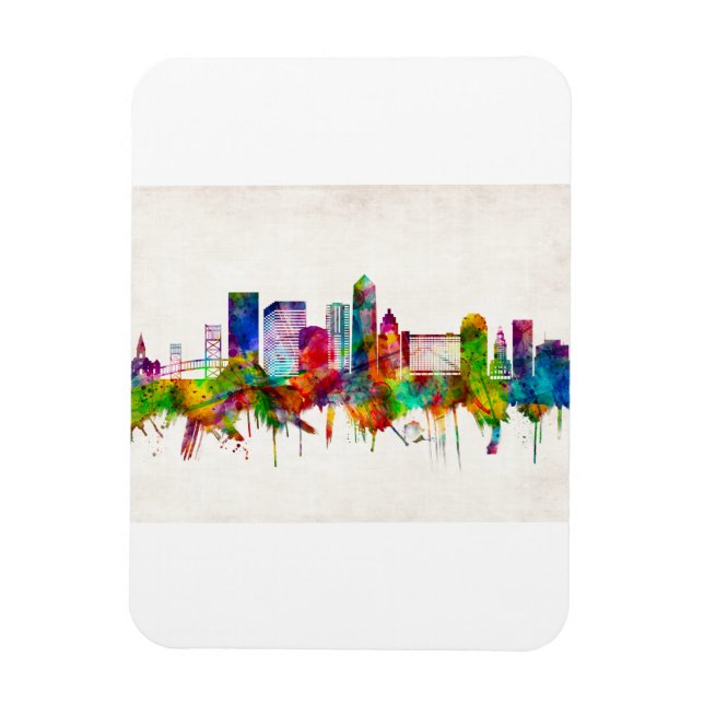 Imán Skyline de Jacksonville Florida (Vertical)