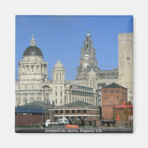 Imán Skyline de la ciudad de Liverpool, Inglaterra, Rei