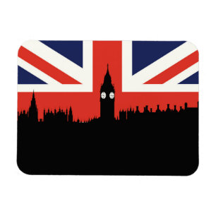 Imán Skyline de Londres   Bandera británica