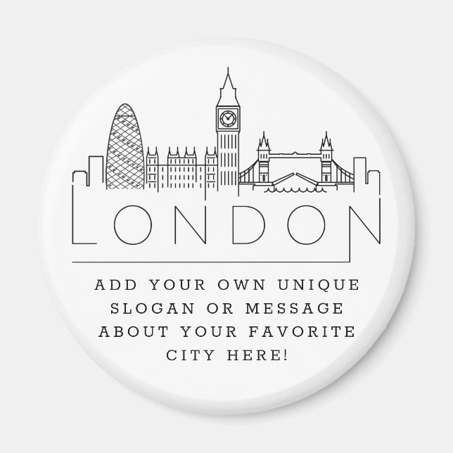 Imán Skyline de Londres | Mensaje o lema de la ciudad P (Frente)