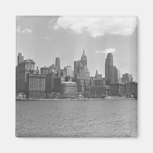 Imán Skyline de Manhattan New York USA B&W