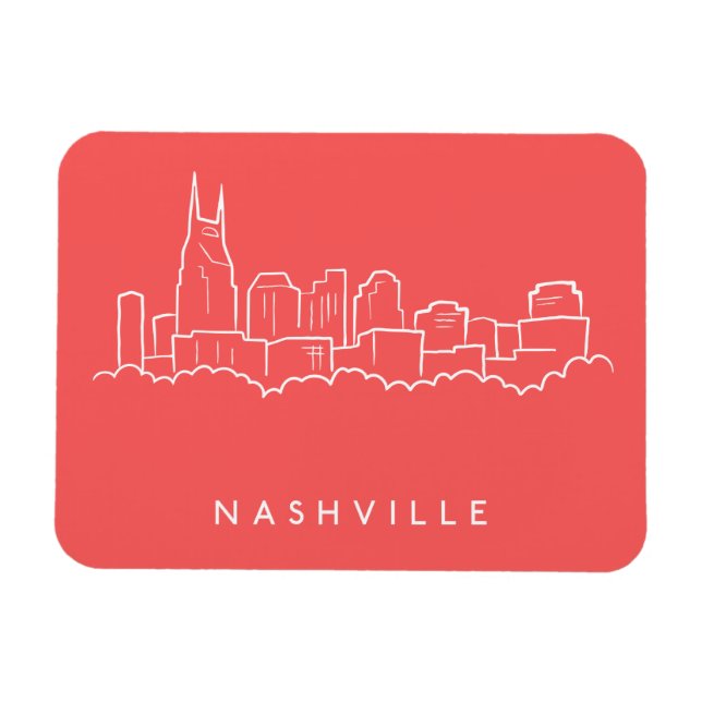 Imán Skyline de Nashville (Horizontal)