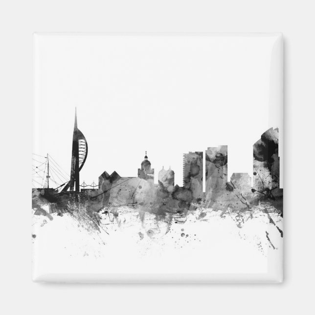Imán Skyline de Portsmouth England (Frente)