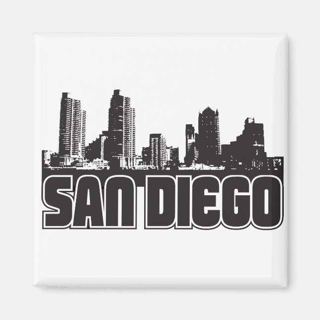Imán Skyline de San Diego (Frente)