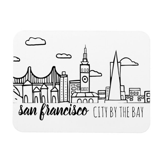 Imán Skyline de San Francisco (Horizontal)