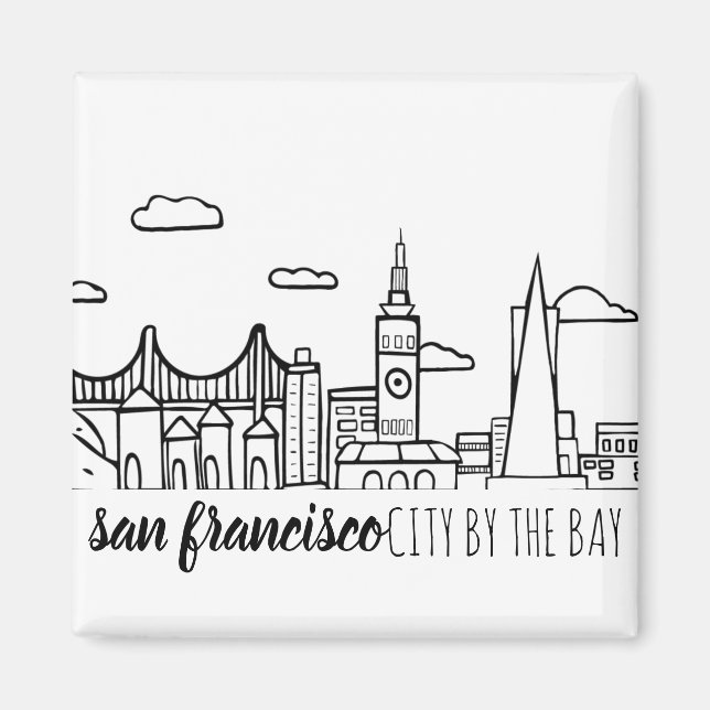 Imán Skyline de San Francisco (Frente)