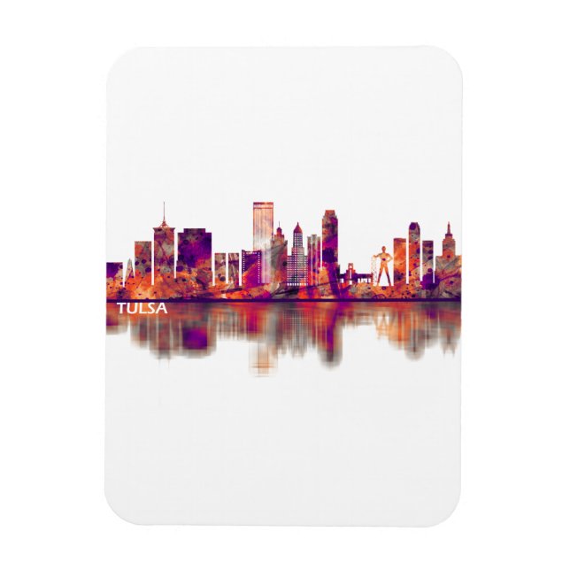 Imán Skyline de Tulsa Oklahoma (Vertical)