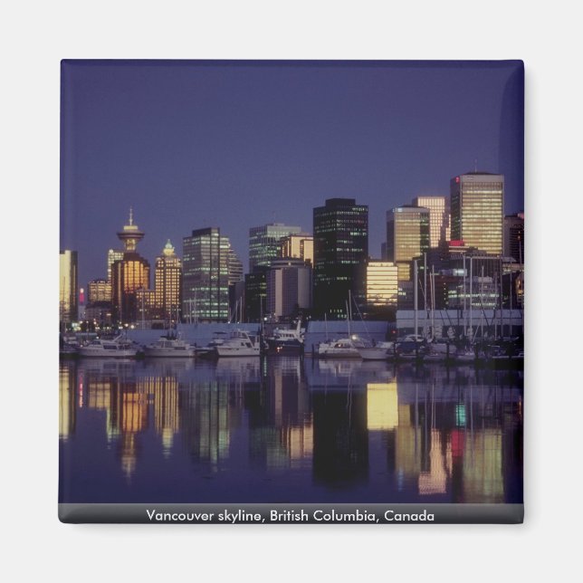 Imán Skyline de Vancouver, Columbia Británica, Canadá (Frente)