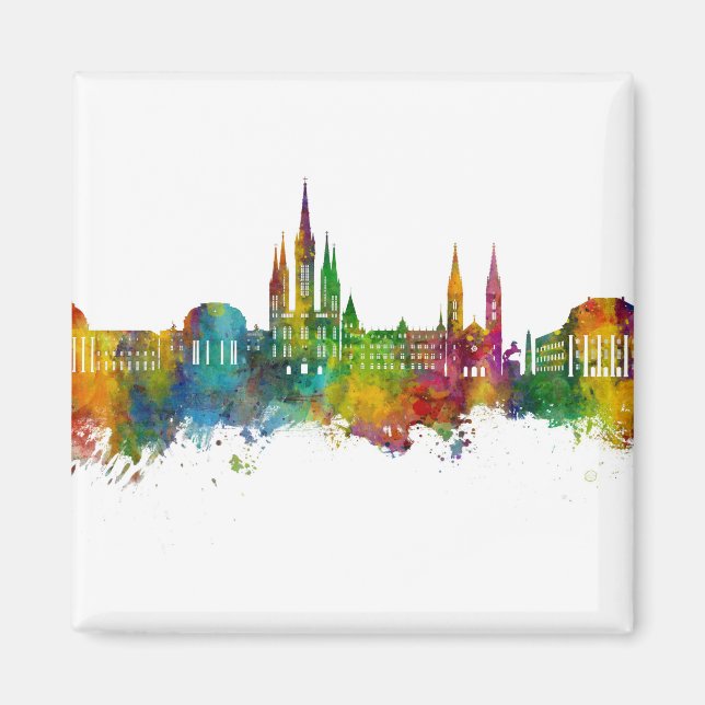 Imán Skyline de Wiesbaden Germany (Frente)