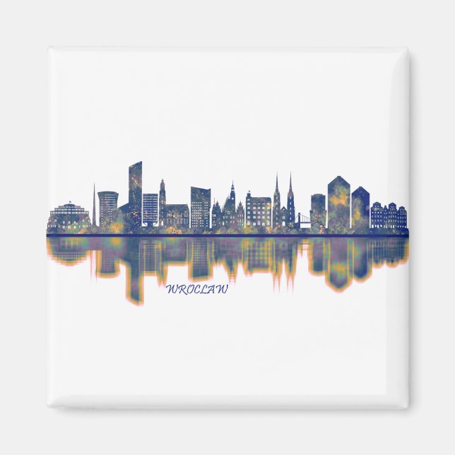 Imán Skyline de Wroclaw (Frente)