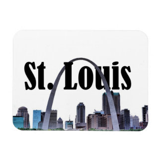 Imán Skyline St. Louis Missouri con St. Louis en el cie