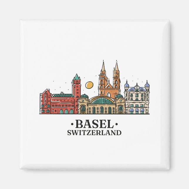 Imán skylinebasel-design (Frente)