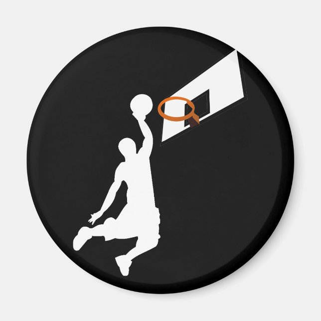 Imán Slam Dunk Basketball Player - Silhouette blanca (Frente)