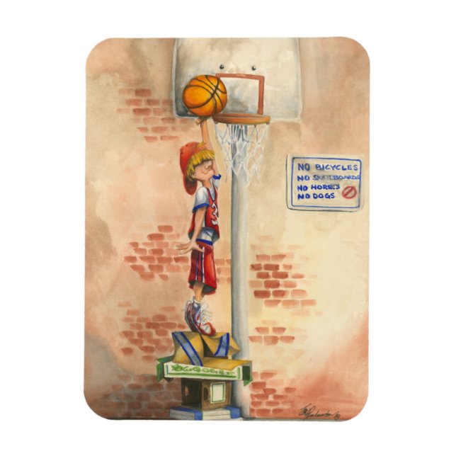 Imán Slam Dunk en Basketball Hoop por Jay Throckmorton (Vertical)