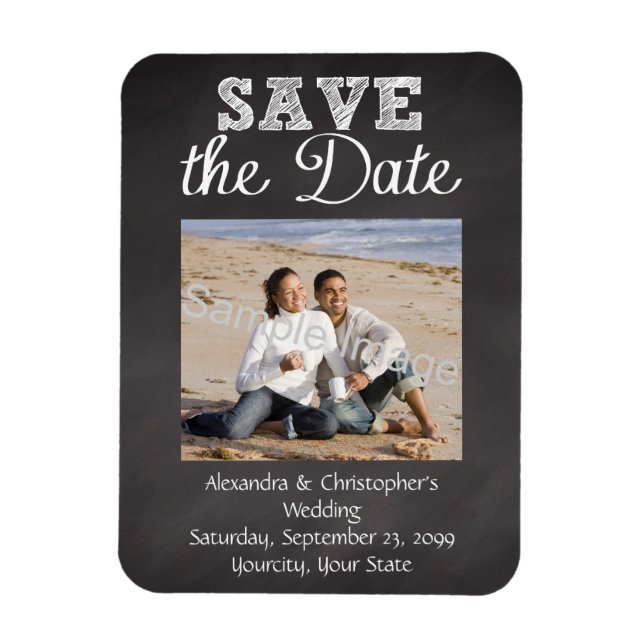 Imán Slate Chalkboard Wedding Save the Date (Vertical)
