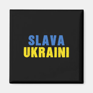 Imán Slava Ukraini. Gloria a Ucrania. Azul y Amarillo U