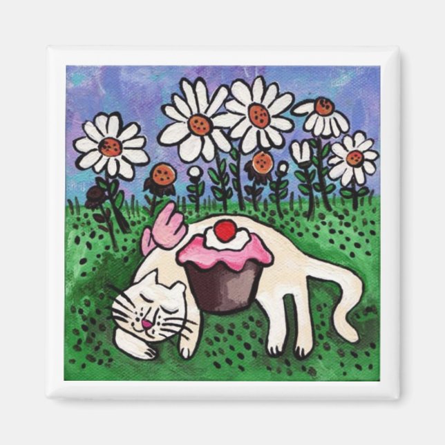 Imán Sleeping Kitty Angel Magnet (Frente)