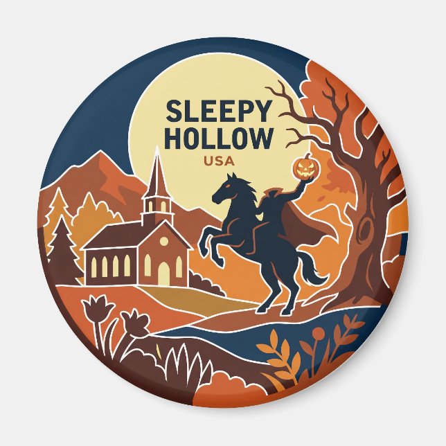 Imán Sleepy Hollow Nueva York (Frente)