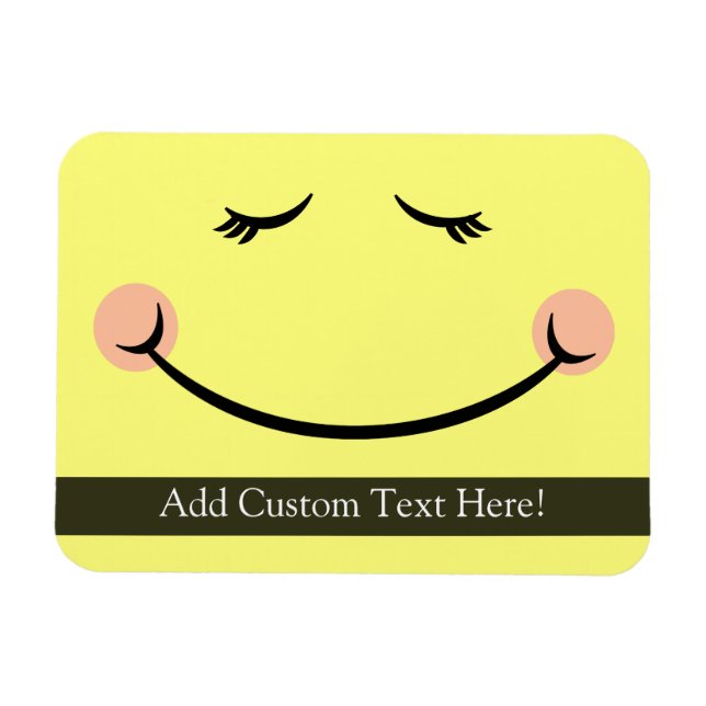 Imán Sleepy Kawaii Happy Face (Horizontal)