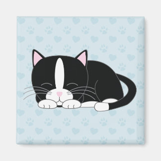 Imán Sleepy Kitty {Tuxedo}