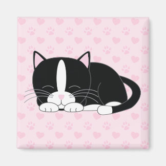 Imán Sleepy Kitty {Tuxedo}