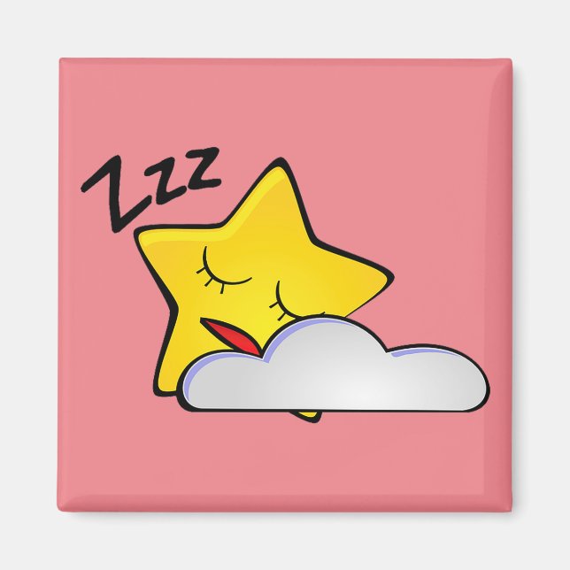 Imán Sleepy Yellow Star Magnet (Frente)