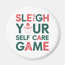 Imán Sleigh Your Self Care Game Navidad Wellness