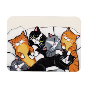 Imán Slepover de gato y tuxedo tabulado