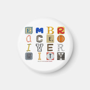 Imán SlipperyJoe abrazó cartas de recorte de diversidad