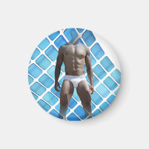 Imán SlipperyJoe hombre muscular seis empates abs macho