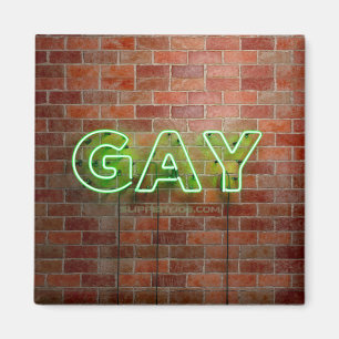Imán SlipperyJoe iluminó el letrero de neón gay brillan