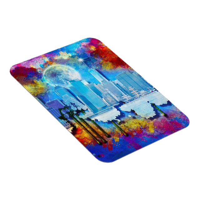 Imán SlipperyJoe NYC luna de grafiti rodeada de agitaci (Lado Derecho)