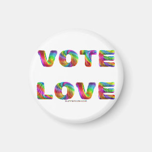 Imán SlipperyJoe voto amor igualdad pelaje de colores d